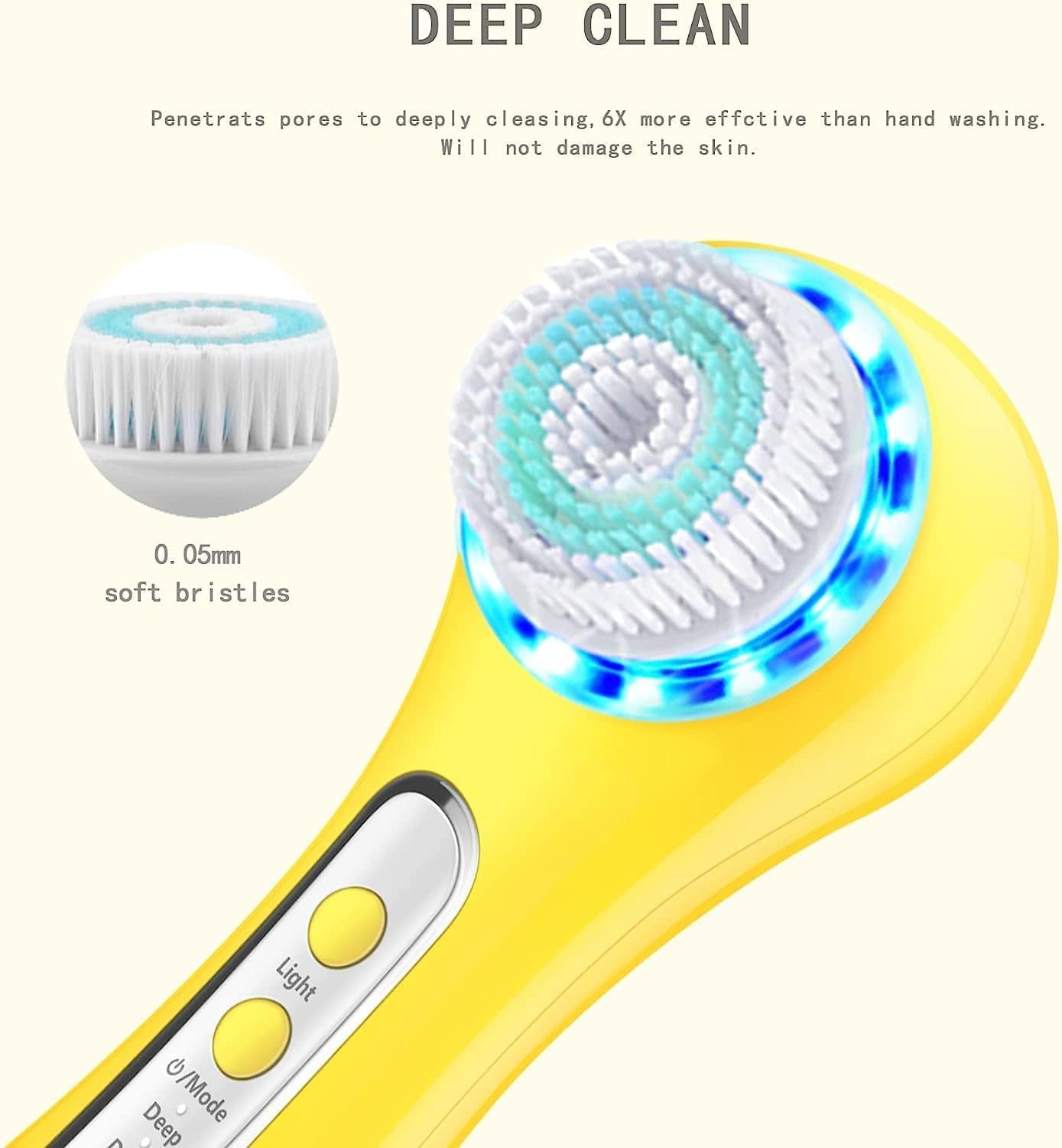 Face Scrubber Exfoliator,Facial Cleansing Brush Rechargeable IPX7 Waterproof with 5 Brush Heads,Electric Face Spin Brush for Exfoliating, Massaging and Deep Cleansing (Black+Gold)