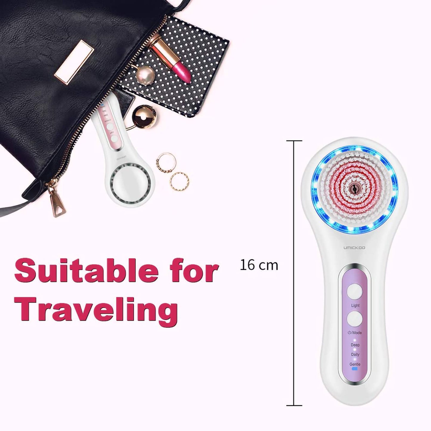 Face Scrubber Exfoliator,Facial Cleansing Brush Rechargeable IPX7 Waterproof with 5 Brush Heads,Electric Face Spin Brush for Exfoliating, Massaging and Deep Cleansing (Black+Gold)
